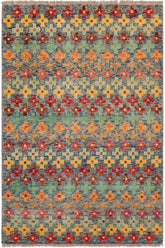 handmade Modern Balouchi Blue Red Hand Knotted RECTANGLE 100% WOOL area rug 3x5